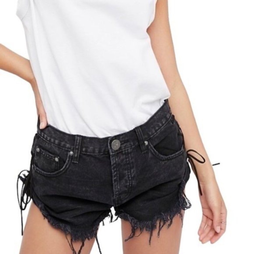 One Teaspoon Black Denim Shorts